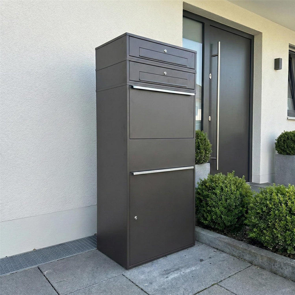 Metzler Paketbox XL mit 2 Briefkästen | Paketkasten rostfrei | Bispo Max