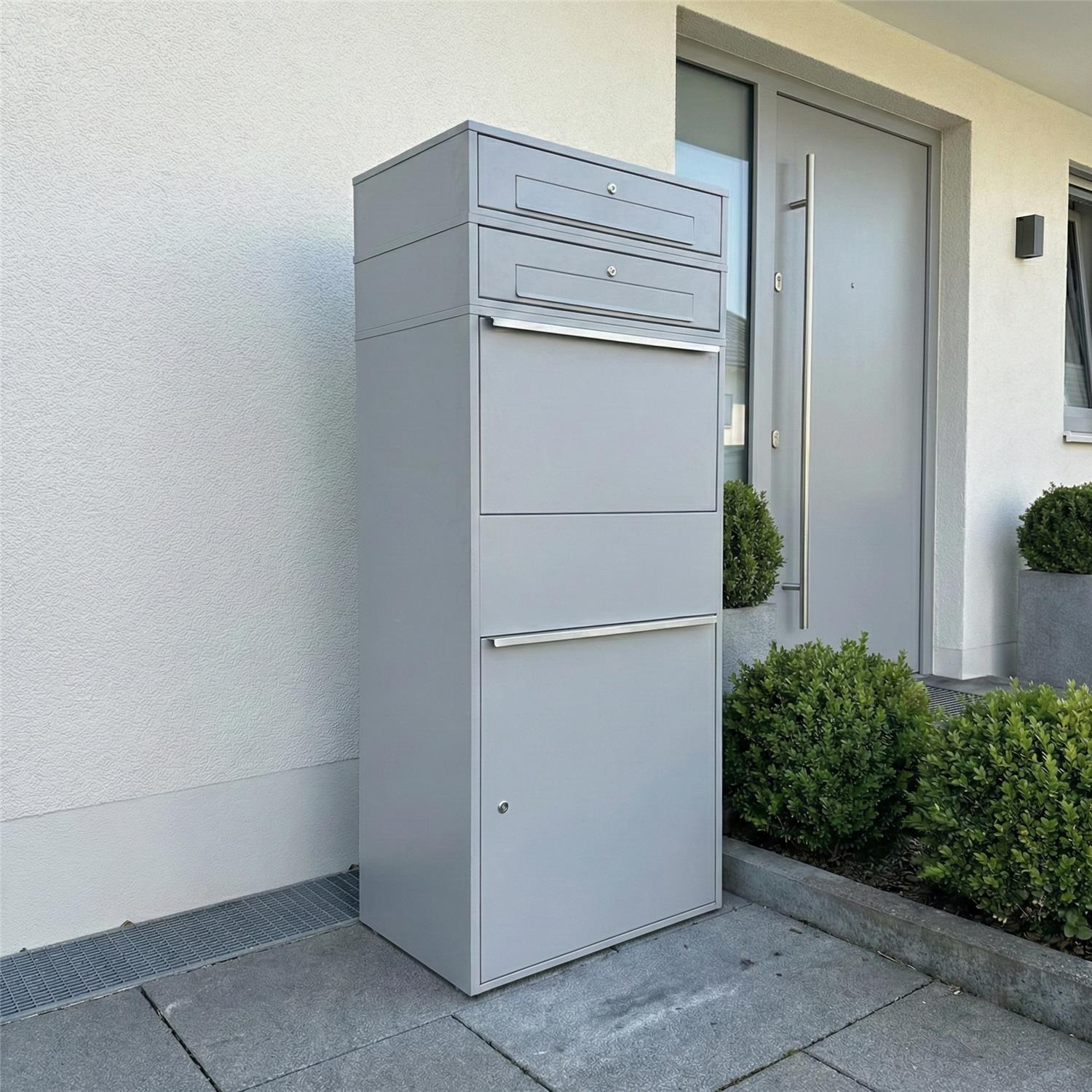 Metzler Paketbox XL mit 2 Briefkästen | Paketkasten rostfrei | Bispo Max