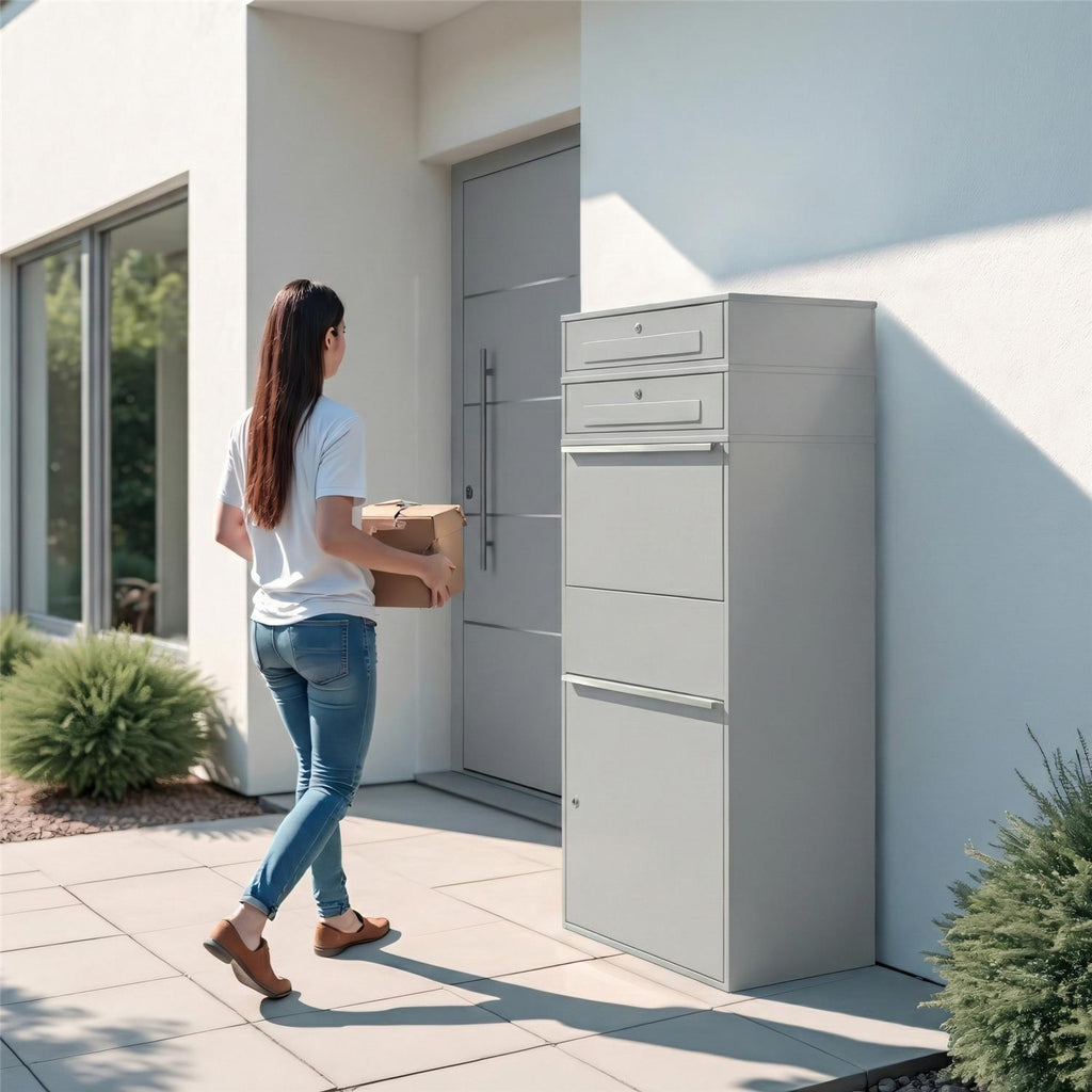 Metzler Paketbox XL mit 2 Briefkästen | Paketkasten rostfrei | Bispo Max