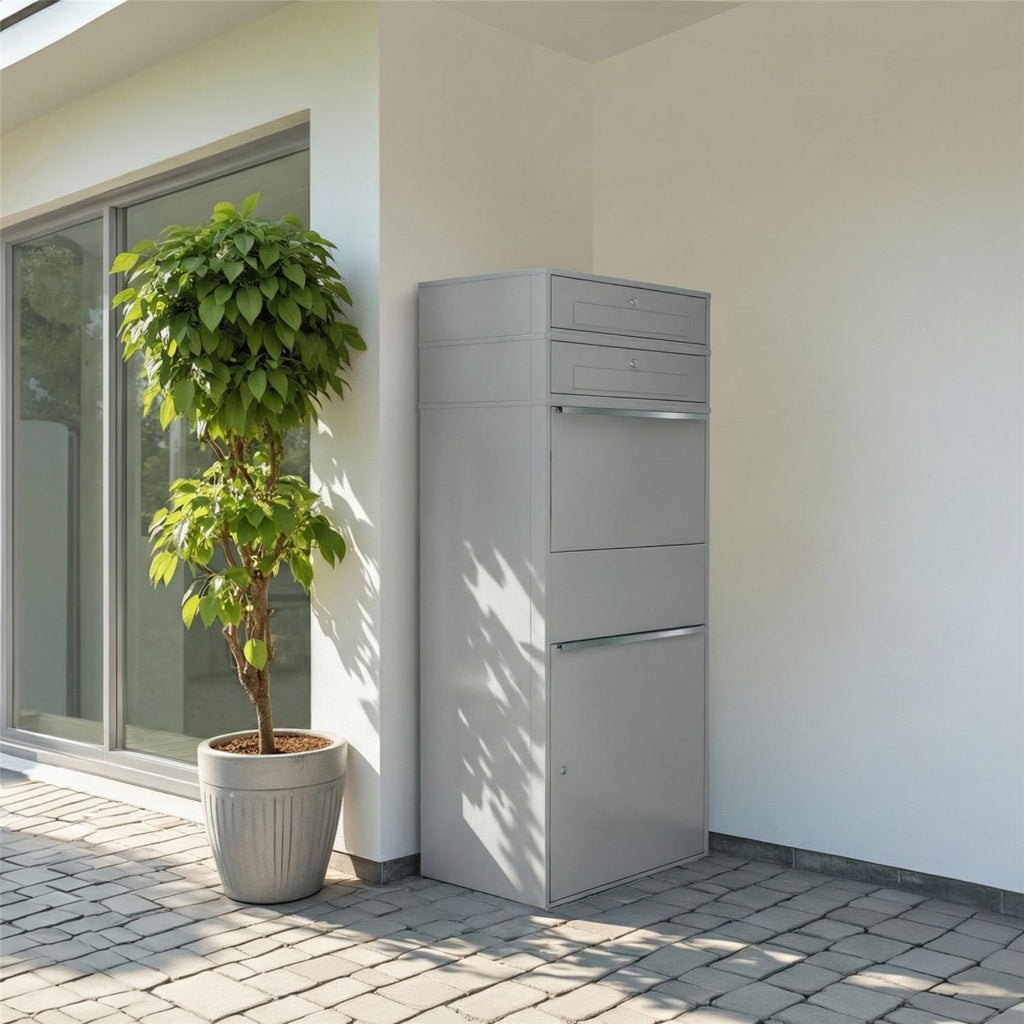 Metzler Paketbox XL mit 2 Briefkästen | Paketkasten rostfrei | Bispo Max