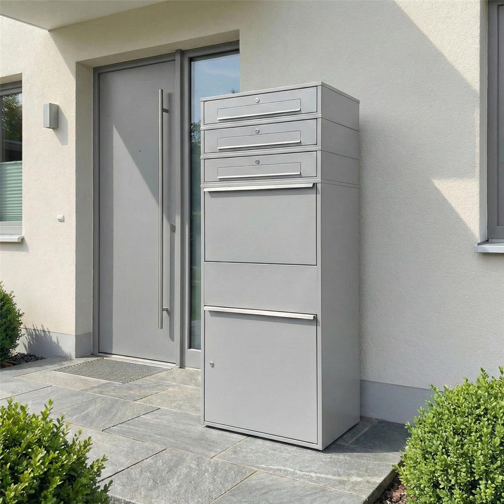 Metzler Paketbox XL mit 3 Briefkästen | Paketkasten rostfrei | Bispo Max