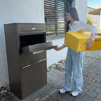 Metzler Paketbox XL mit Briefkasten | Mit austauschbarem Namensschild | Bispo Max RE