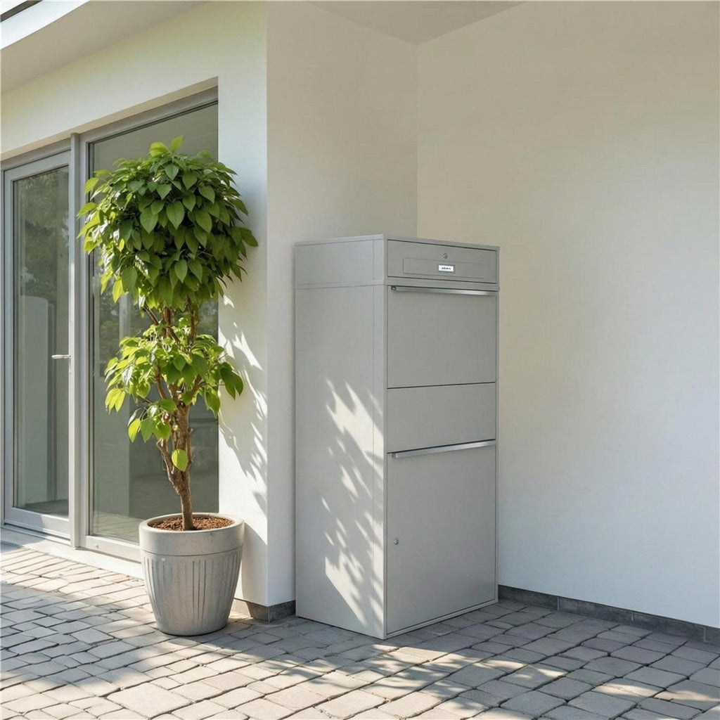 Metzler Paketbox XL mit Briefkasten | Mit austauschbarem Namensschild | Bispo Max RE