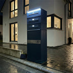 Metzler Paketbox mit LED | Entnahme auf der Rückseite | personalisiert mit Gravur | Anthrazit | Zivo 2 Renz LED