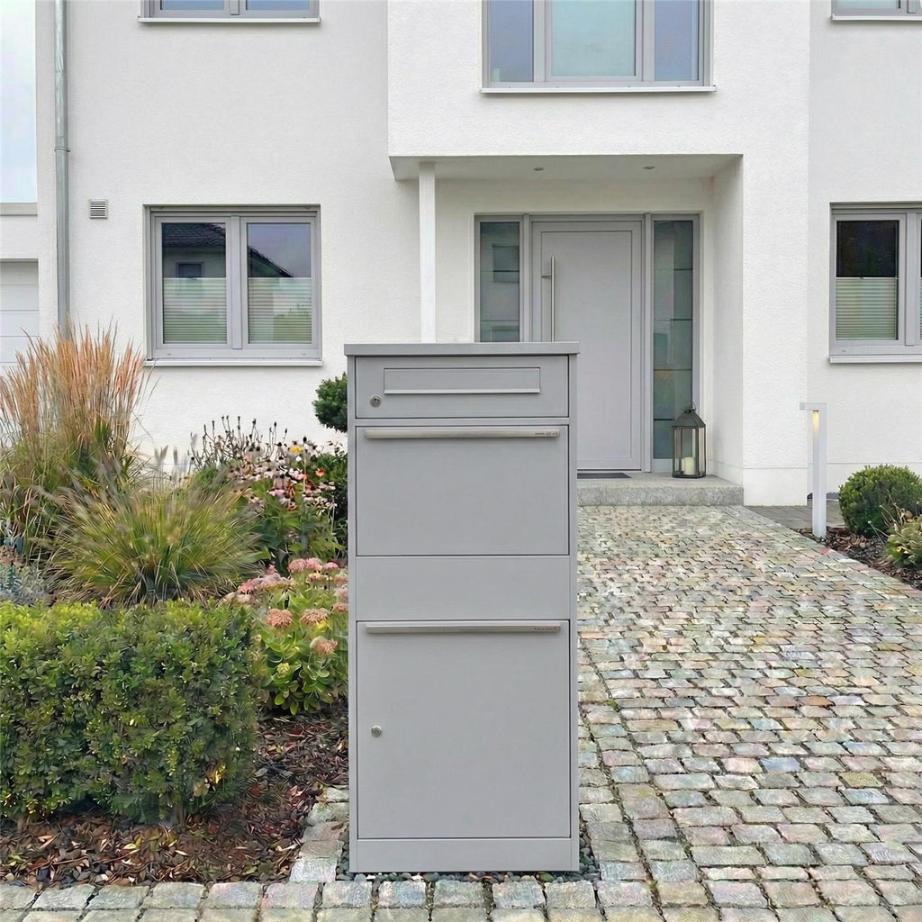 Metzler Paketbox mit Briefkasten | mit Briefeinwurf | für Pakete bis zur Größe M | rostfrei | Bispo