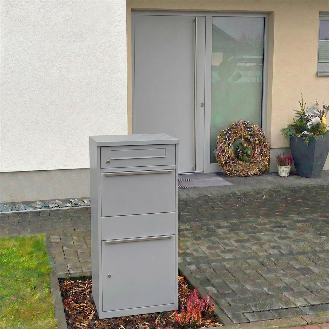 Metzler Paketbox mit Briefkasten | mit Briefeinwurf | für Pakete bis zur Größe M | rostfrei | Bispo