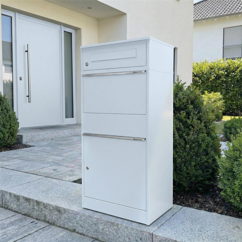 Metzler Paketbox mit Briefkasten | mit Briefeinwurf | für Pakete bis zur Größe M | rostfrei | Bispo
