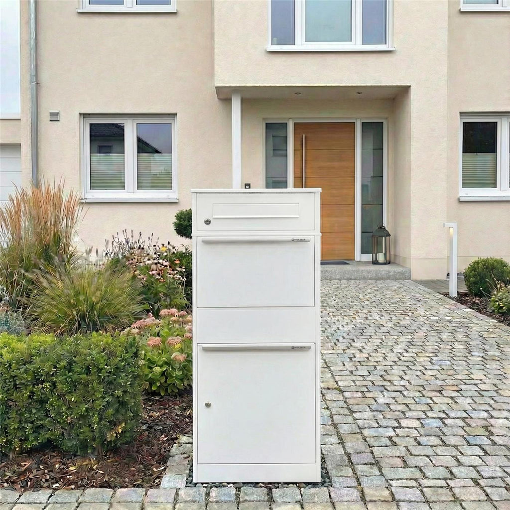 Metzler Paketbox mit Briefkasten | mit Briefeinwurf | für Pakete bis zur Größe M | rostfrei | Bispo