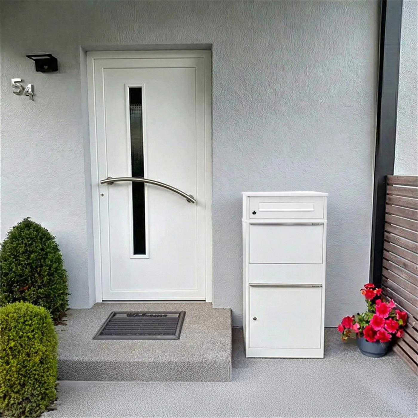 Metzler Paketbox mit Briefkasten | mit Briefeinwurf | für Pakete bis zur Größe M | rostfrei | Bispo