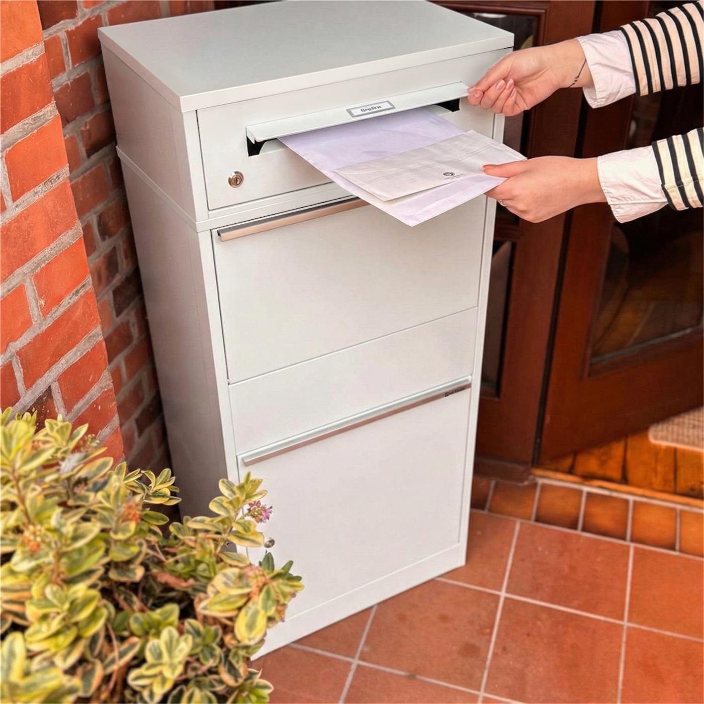 Metzler Paketbox mit austauschbarem Namensschild | für Pakete bis zur Größe M | Bispo RE