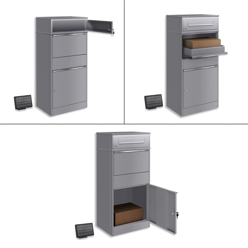Metzler Paketbox mit Briefkasten | LED |  für Pakete bis zur Größe M | Bispo