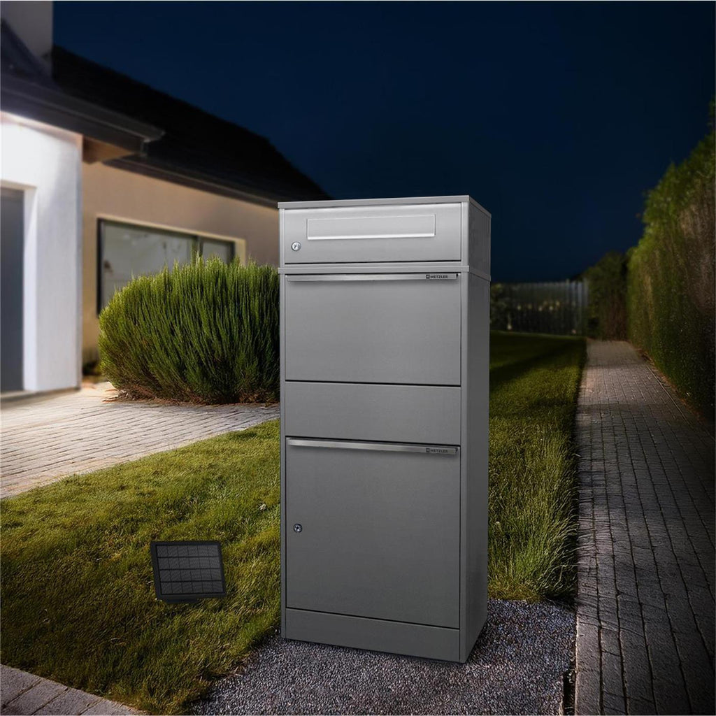 Metzler Paketbox mit Briefkasten | LED |  für Pakete bis zur Größe M | Bispo