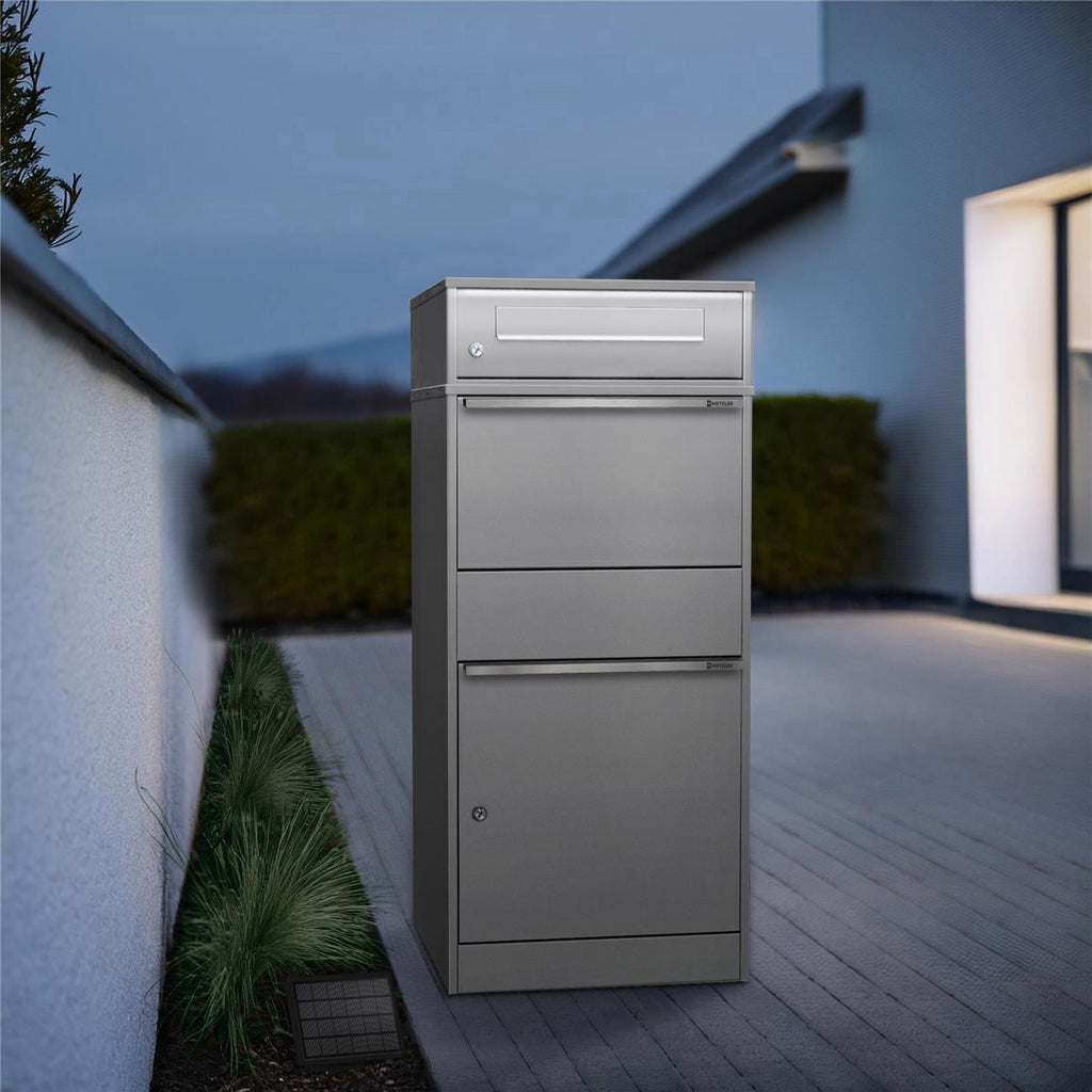 Metzler Paketbox mit Briefkasten | LED |  für Pakete bis zur Größe M | Bispo