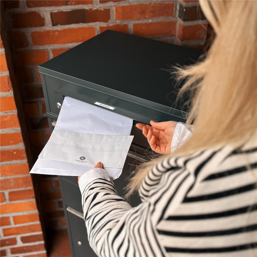 Metzler Paketbox mit austauschbarem Namensschild | für Pakete bis zur Größe M | Bispo RE