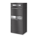 Metzler Paketbox mit Briefkasten | personalisiert mit Gravur | Edelstahl-Namensschild | mit Briefeinwurf | Bispo 2