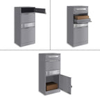 Metzler Paketbox mit Briefkasten | personalisiert mit Gravur | Edelstahl-Namensschild | mit Briefeinwurf | Bispo 2