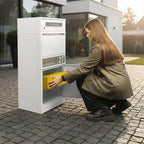 Metzler Paketbox mit Briefkasten | personalisiert mit Gravur | Edelstahl-Namensschild | mit Briefeinwurf | Bispo 2