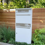 Metzler Paketbox mit Briefkasten | personalisiert mit Gravur | Edelstahl-Namensschild | mit Briefeinwurf | Bispo 2