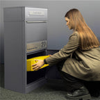Metzler Paketbox mit Briefkasten | LED | personalisiert mit Gravur | Bispo 2