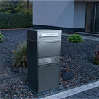 Metzler Paketbox mit Briefkasten | LED | personalisiert mit Gravur | Bispo 2