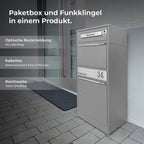 Metzler Funk-Paketbox mit Klingel & Briefkasten |  personalisiert mit Gravur | Edelstahl-Namensschild | Bispo Funk