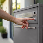 Metzler Funk-Paketbox mit Klingel & Briefkasten |  personalisiert mit Gravur | Edelstahl-Namensschild | Bispo Funk