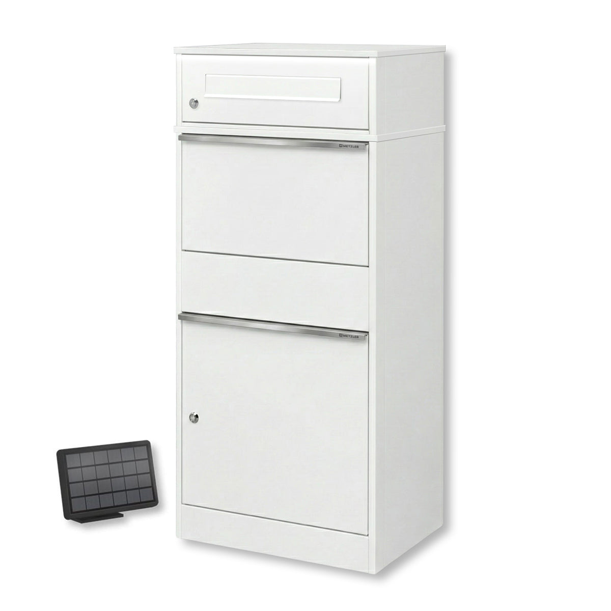 Metzler Paketbox mit Briefkasten | LED |  für Pakete bis zur Größe M | Bispo