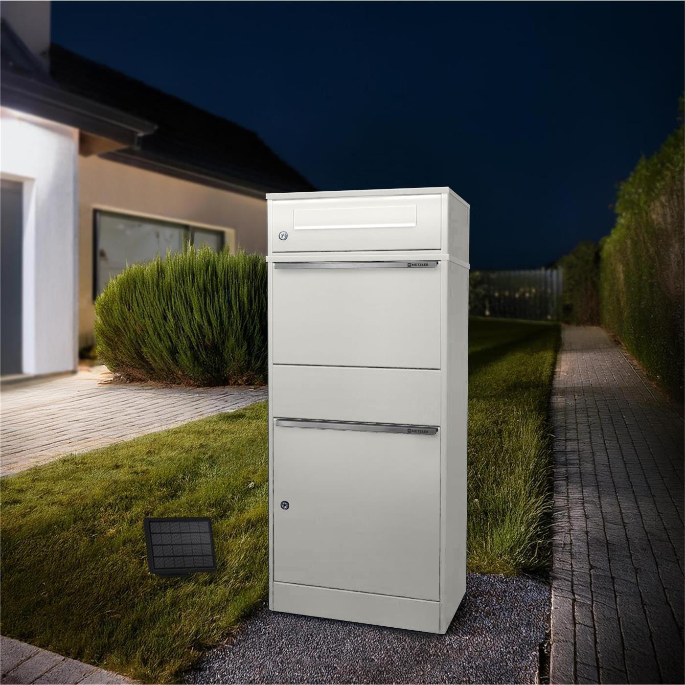 Metzler Paketbox mit Briefkasten | LED |  für Pakete bis zur Größe M | Bispo