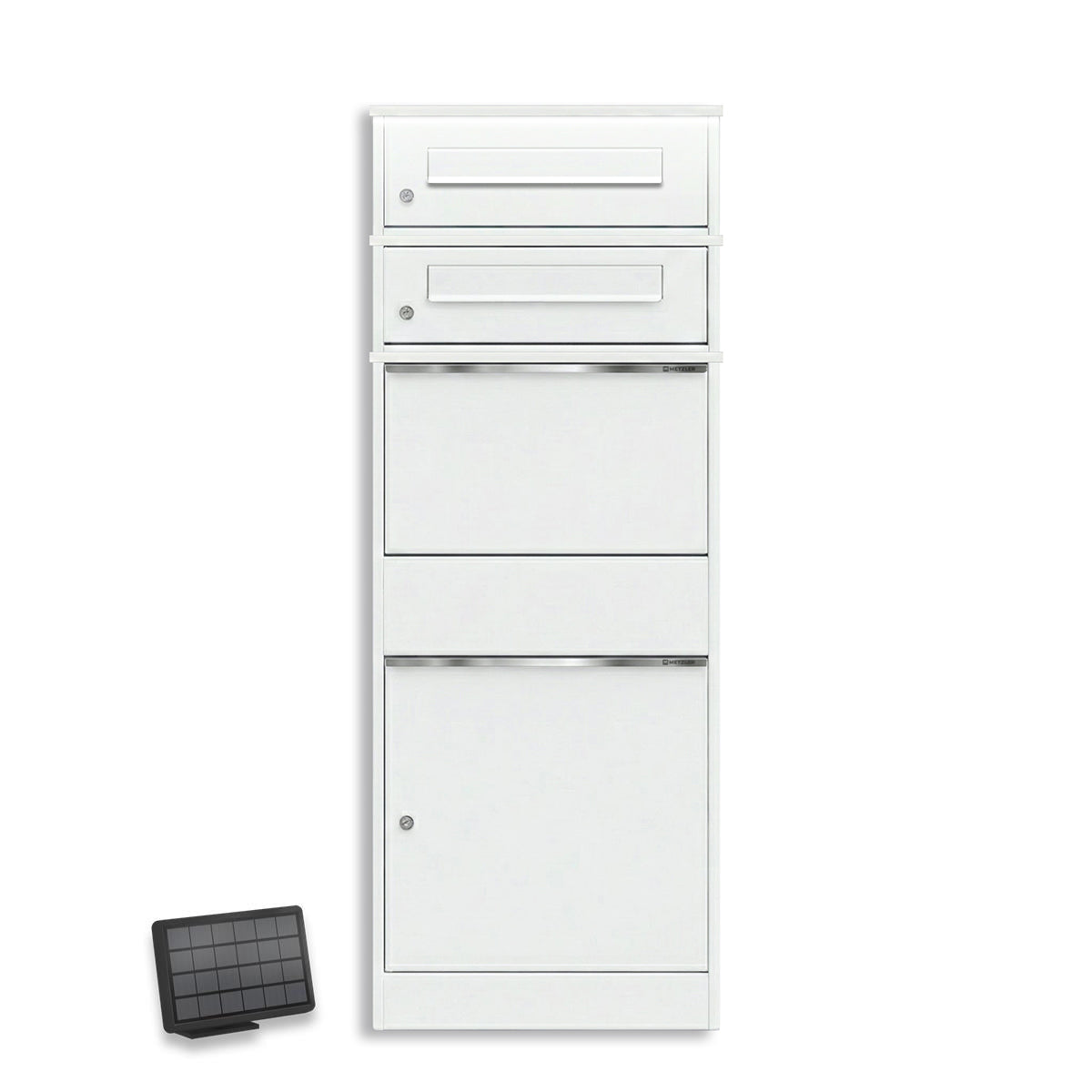 Metzler Paketbox mit 2 Briefkästen | LED | zweifacher Briefeinwurf | Bispo