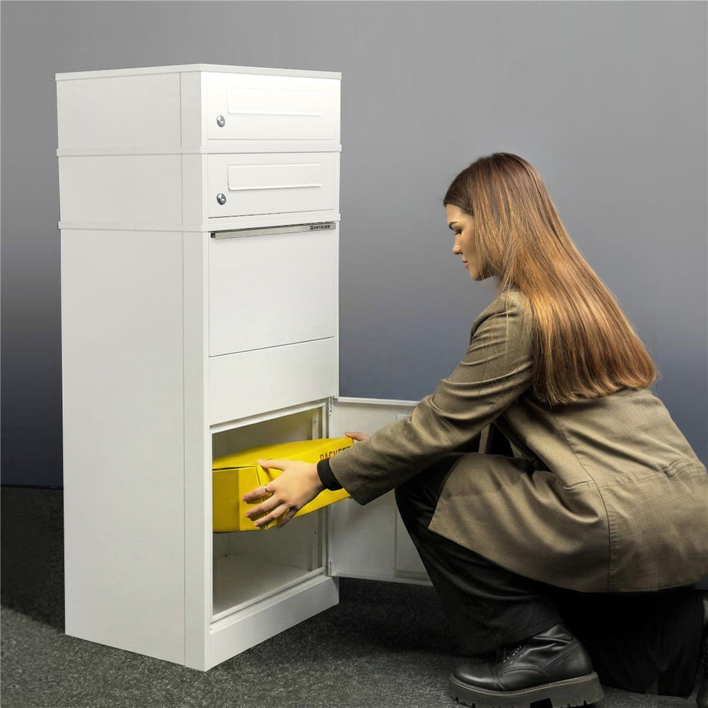 Metzler Paketbox mit 2 Briefkästen | LED | zweifacher Briefeinwurf | Bispo