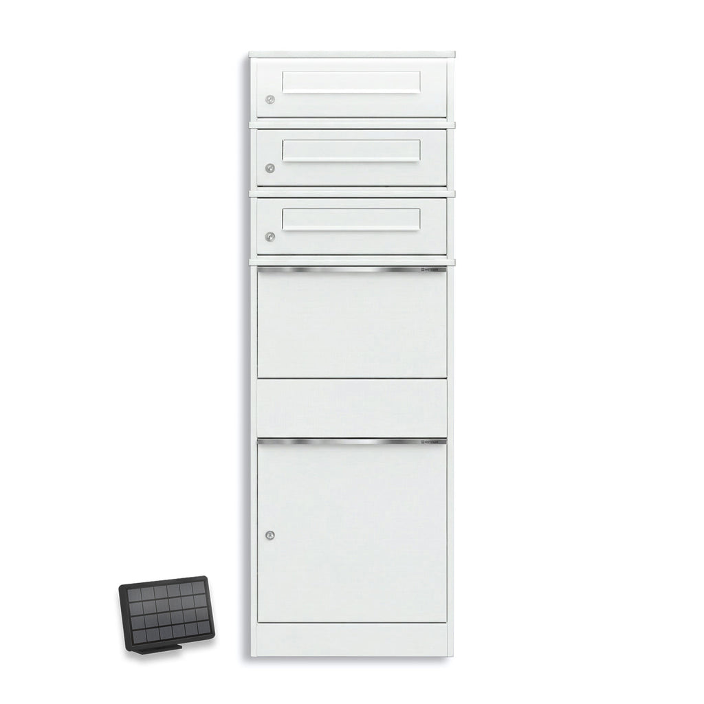 Metzler Paketbox mit 3 Briefkästen | LED | dreifacher Briefeinwurf | Bispo