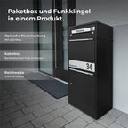 Metzler Funk-Paketbox mit Klingel & Briefkasten |  personalisiert mit Gravur | Edelstahl-Namensschild | Bispo Funk