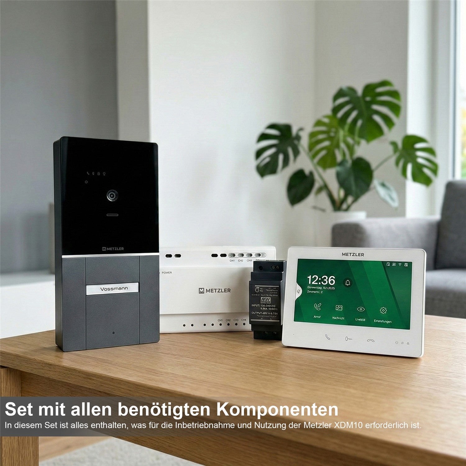 Metzler XDM10 Video-Türsprechanlage mit austauschbarem Namensschild | Komplettset | 2-Draht | 1 Klingeltaster | RAL 7016 Anthrazit | Maxior