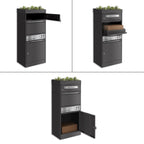 Metzler Paketbox mit Pflanzdach | personalisiert mit Gravur | Edelstahl-Namensschild | mit Briefeinwurf | Bispo 2