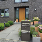 Metzler Paketbox mit Pflanzdach | personalisiert mit Gravur | Edelstahl-Namensschild | mit Briefeinwurf | Bispo 2