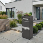 Metzler Paketbox mit Pflanzdach | personalisiert mit Gravur | Edelstahl-Namensschild | mit Briefeinwurf | Bispo 2