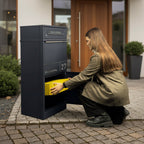 Metzler Paketbox mit Briefkasten | personalisiert mit Gravur | Edelstahl-Namensschild | mit Briefeinwurf | Taren