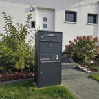 Metzler Paketbox mit Briefkasten | personalisiert mit Gravur | Edelstahl-Namensschild | mit Briefeinwurf | Taren