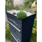 Metzler Paketbox mit Briefkasten | personalisiert mit Gravur | Edelstahl-Namensschild | mit Briefeinwurf | Taren