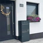 Metzler Paketbox mit Briefkasten | personalisiert mit Gravur | Edelstahl-Namensschild | mit Briefeinwurf | Taren