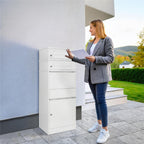 Metzler Paketbox mit 2 Briefkästen | zweifacher Briefeinwurf | für Pakete bis zur Größe M | rostfrei | Bispo