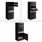Metzler Paketbox mit 2 Briefkästen | personalisiert mit Gravur | Edelstahl-Namensschild | mit Briefeinwurf | Bispo 2