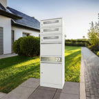 Metzler Paketbox mit 3 Briefkästen | personalisiert mit Gravur | Edelstahl-Namensschild | mit Briefeinwurf | Bispo 2