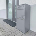Metzler Paketbox mit Briefkasten | personalisiert mit Gravur | Edelstahl-Namensschild | mit Briefeinwurf | Taren