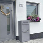 Metzler Paketbox mit Briefkasten | personalisiert mit Gravur | Edelstahl-Namensschild | mit Briefeinwurf | Taren