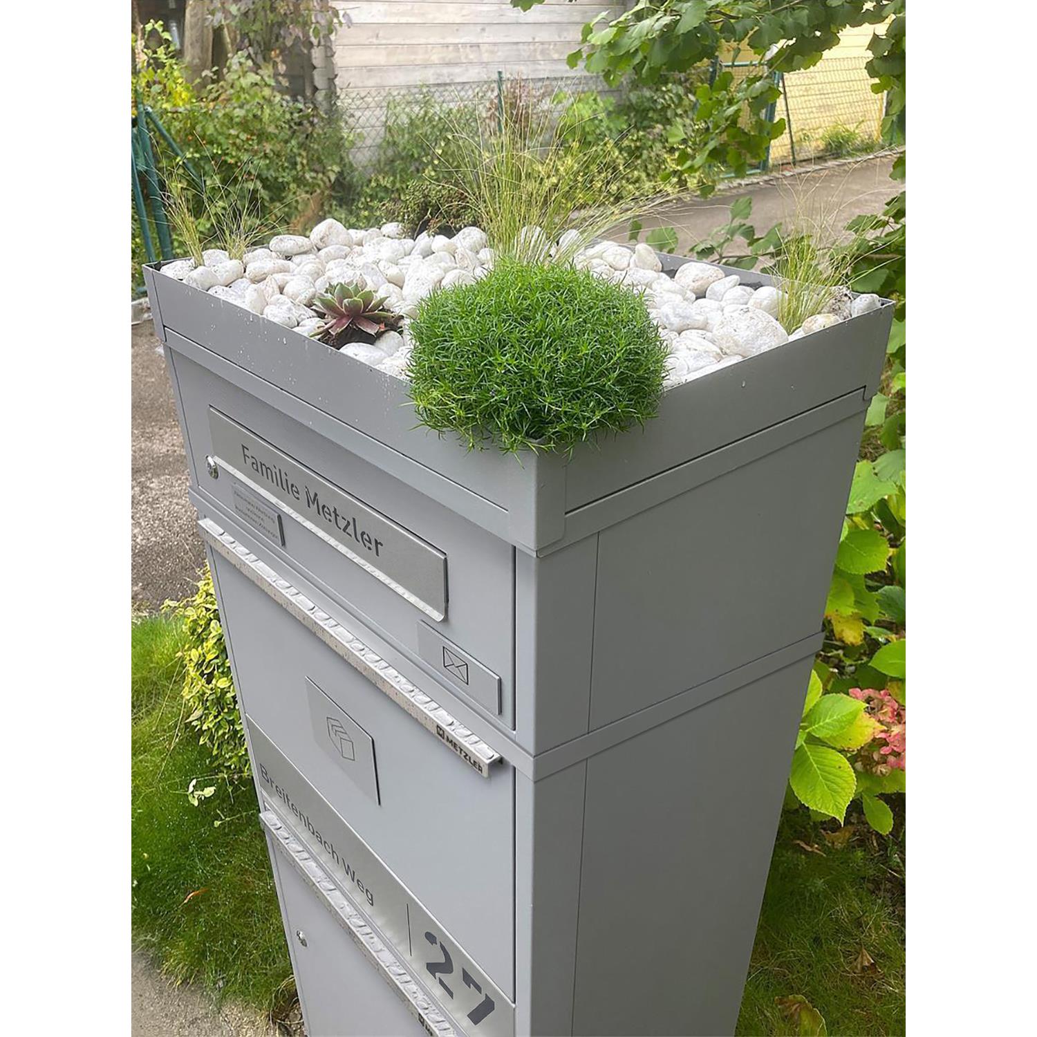 Metzler Paketbox mit Briefkasten | personalisiert mit Gravur | Edelstahl-Namensschild | mit Briefeinwurf | Taren