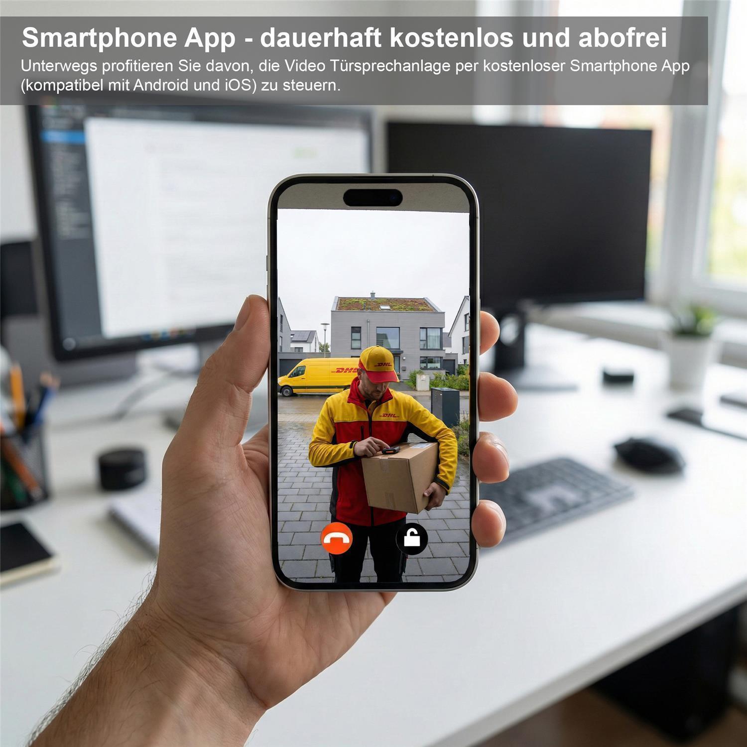 Metzler Briefkasten rostfrei und massiv, RAL7016 Anthrazitgrau mit Videosprechanlage VDM10 2.0, Modell Siebert