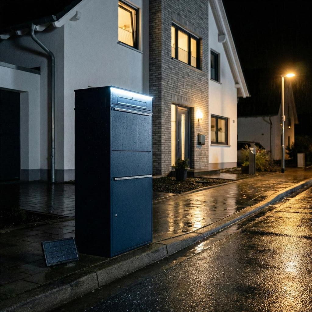 Metzler Paketbox XL mit Briefkasten | LED | RAL 7016 Anthrazit | Bispo Max 2