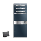 Metzler Paketbox XL mit 3 Briefkästen | LED | personalisiert mit Gravur | RAL 7016 Anthrazit | Bispo Max 2