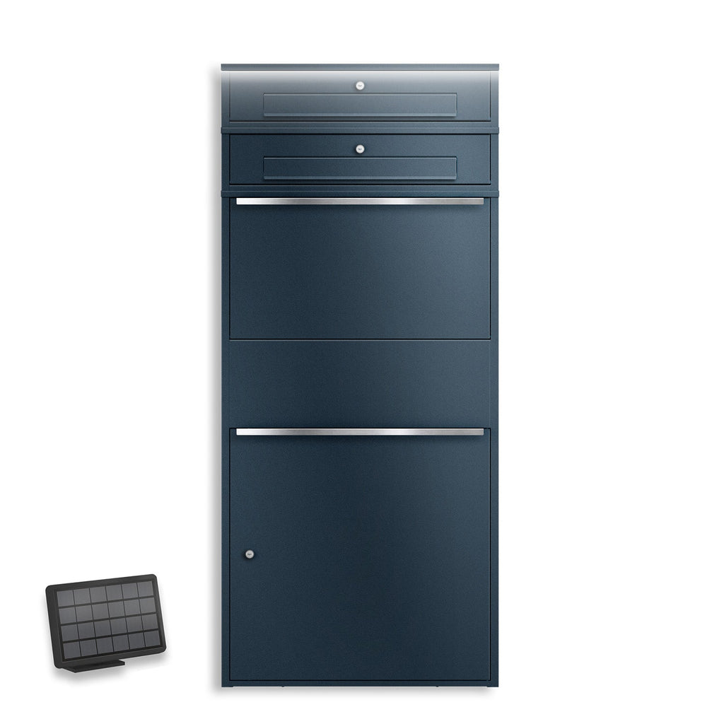 Metzler Paketbox XL mit 2 Briefkästen | LED | RAL 7016 Anthrazit | Bispo Max 2